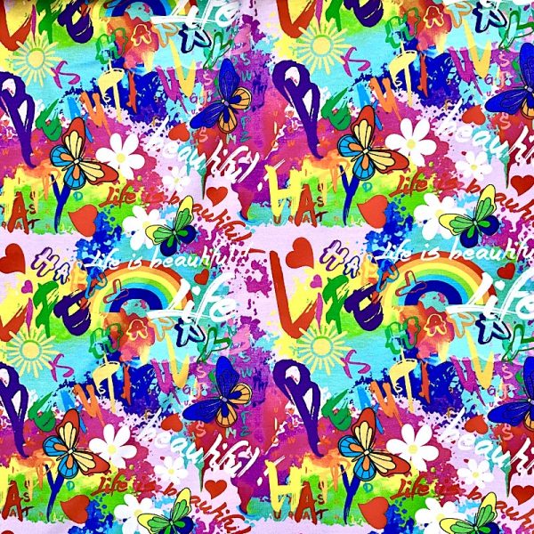 Jersey 3D Tropical Flowers