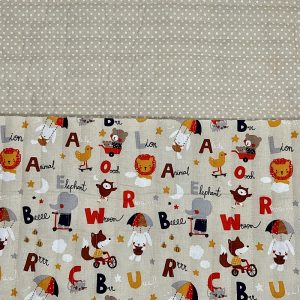 Trapunta Alphabet Fondo Ecrù H 138 cm