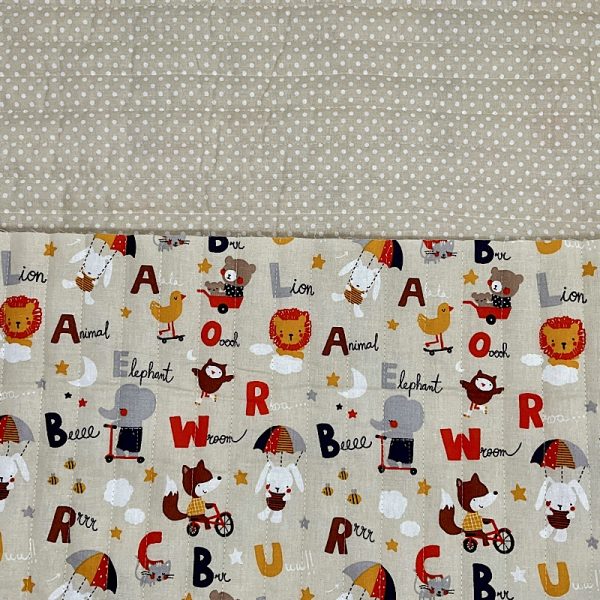 Trapunta Alphabet Fondo Ecrù H 138 cm