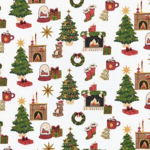 Tessuto in cotone Natale H 140 cm Cheminee - immagine 2