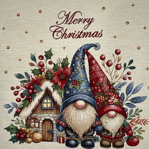 Pannello Gobelin cm 47X47 Gnomi Merry Christmas
