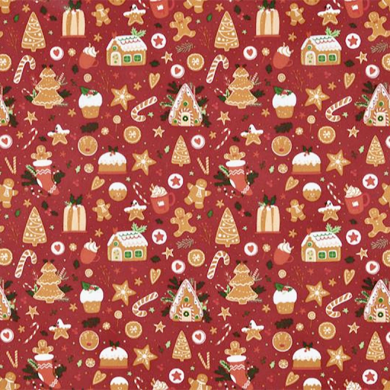 Tessuto in cotone Natale H 140 cm Hansel