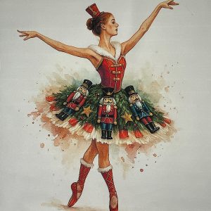 Pannello Velluto cm 47X47  Ballerina E Schiaccianoci