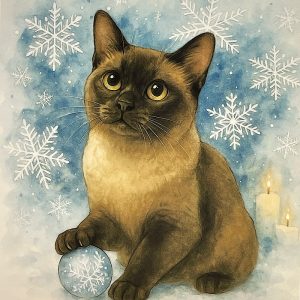 Pannello Velluto cm 47X47  Gattino E Pallina