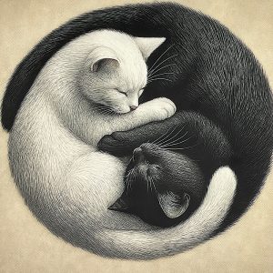 Pannello Velluto cm 47X47  Yin E Yang Gatti