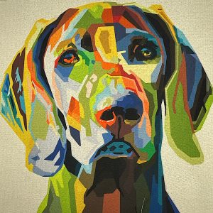 Pannello Gobelin cm 47X47  Cane Multicolor