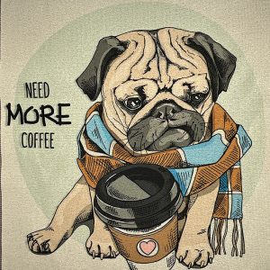 Pannello Gobelin cm 47X47  Bulldog E Caffè