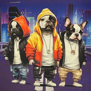 Pannello Gobelin cm 47X47  Bulldog Gang
