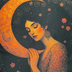 Pannello Gobelin cm 47X47 Donna Stile Klimt Luna
