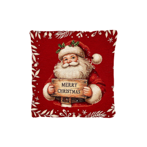 Cuscino Arredo Natalizio tessuto gobelin  cm 45x45 Babbo Merry Christmas
