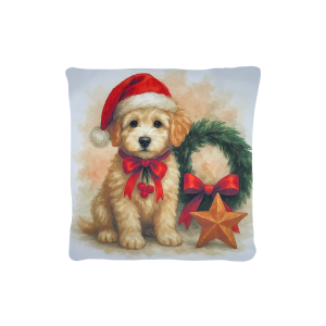 Cuscino Arredo Natalizio Velluto cm 45x45 Cucciolo Natale