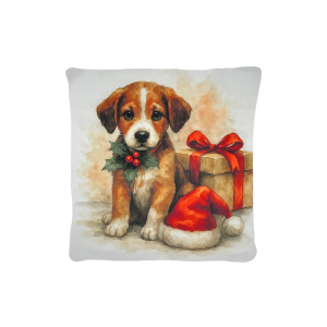 Cuscino Arredo Natalizio Velluto cm 45x45 Cucciolo Natalizio