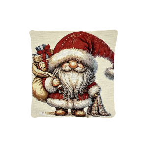 Cuscino Arredo Natalizio tessuto gobelin  cm 45x45 Gnomo 1