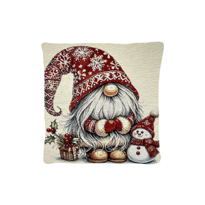 Cuscino Arredo Natalizio tessuto gobelin  cm 45x45 Gnomo 3