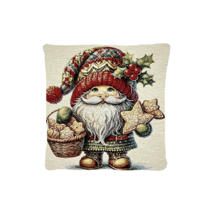Cuscino Arredo Natalizio tessuto gobelin  cm 45x45 Gnomo 4