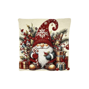 Cuscino Arredo Natalizio tessuto gobelin  cm 45x45 Gnomo 6