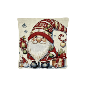 Cuscino Arredo Natalizio tessuto gobelin  cm 45x45 Gnomo 8
