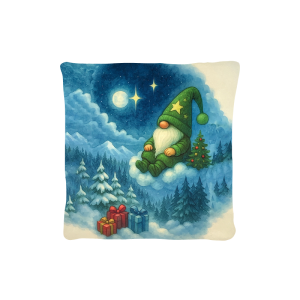 Cuscino Arredo Natalizio Velluto cm 45x45 Gnomo Sulla Nuvola