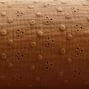 Mussola Doppia Garza Ricamata Adele Cammello