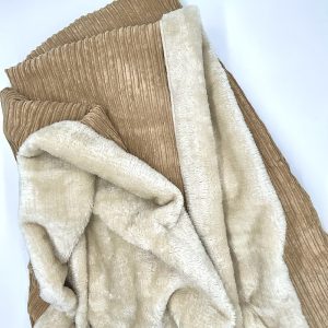 Coperta Plaid in Velluto a coste con Pelliccetta Talpa 140x170