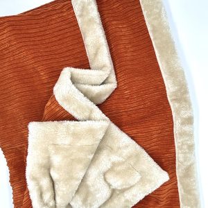 Coperta Plaid in Velluto a coste con Pelliccetta Zucca 140x170