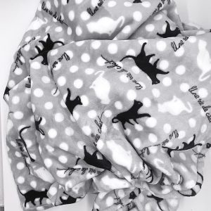 Coperta Plaid in Pile Gatti Bianchi e Gatti Neri cm 150x170