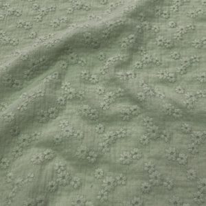 Mussola Doppia Garza Ricamata Esmee Verde